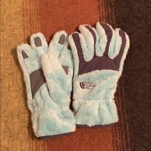 The North Face fuzzy winter gloves